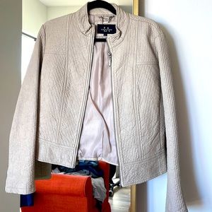 Tan/cream lightweight faux leather jacket